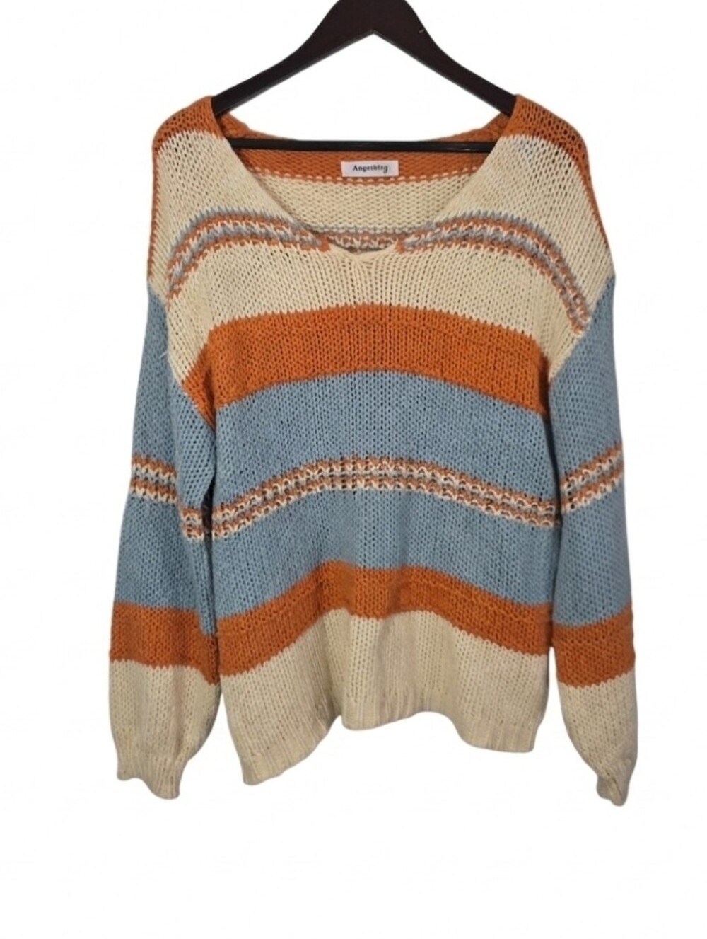 cute boho color block sweater